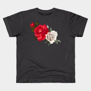 Red and White Roses Kids T-Shirt